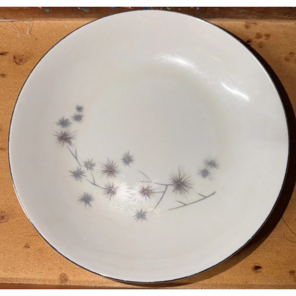 Creative Fine China, Platinum Star Burst Pattern 1014, 7.5" Soup or Salad Bowl